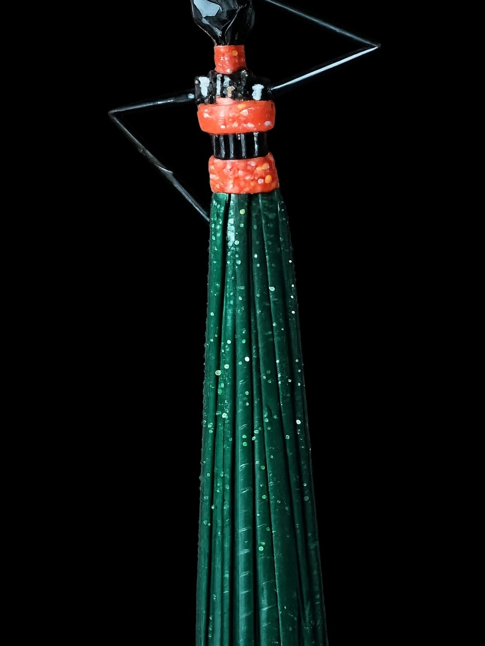 Handmade Green Dècor with Coral Accents